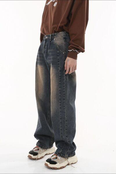 Wide Leg Men's Jeans with Pockets