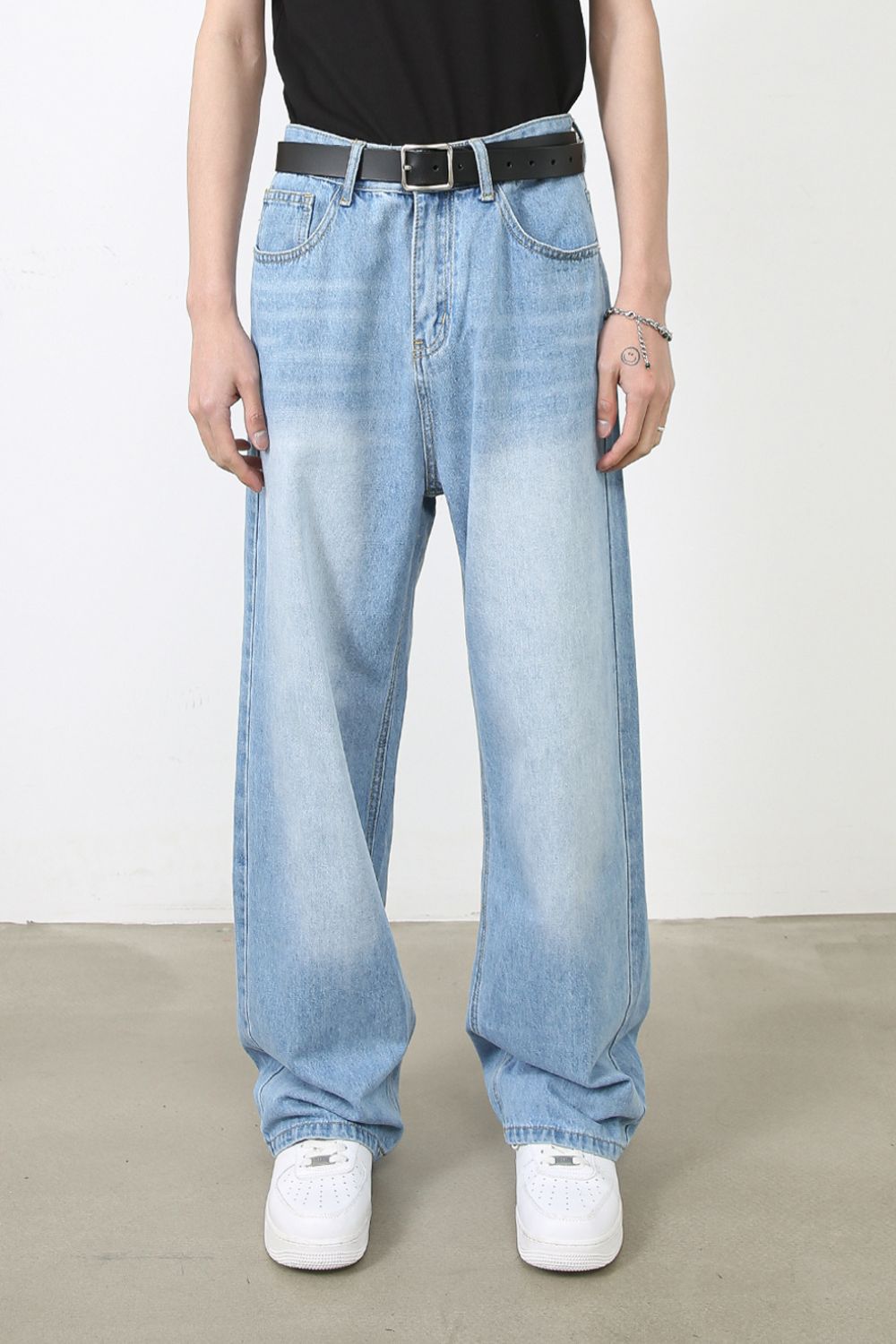 Men's Wide Straight Jeans with Pockets - Clothes For Her Online Store