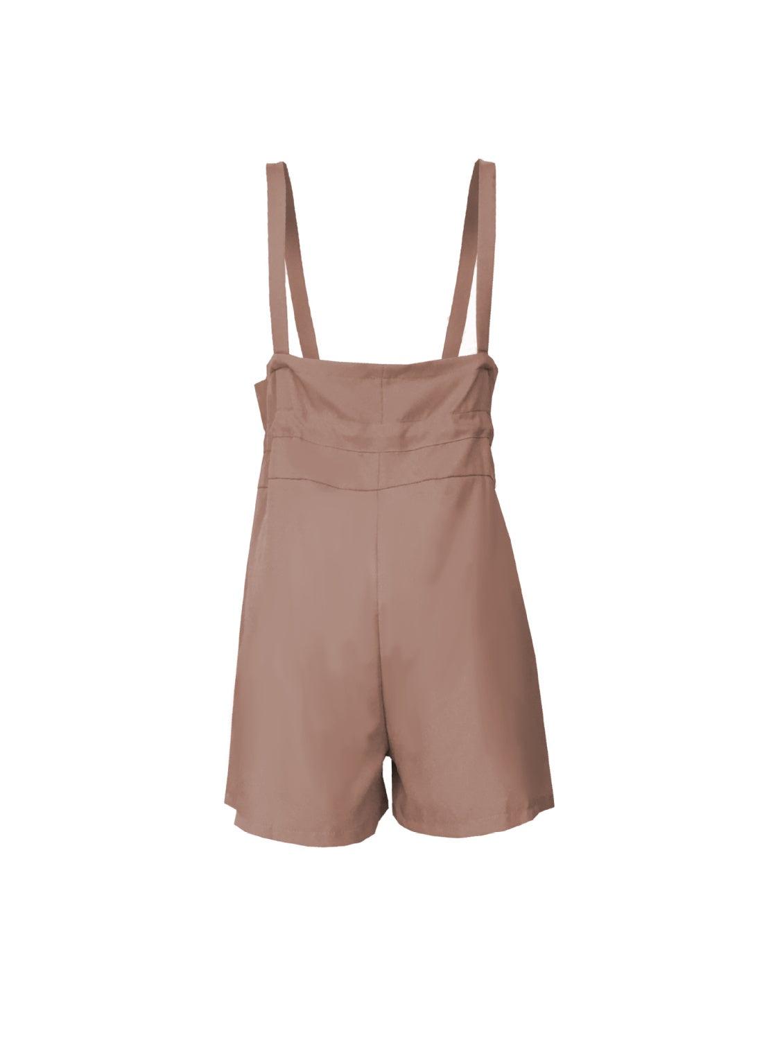 Drawstring Wide Strap Overalls with Pockets - Clothes For Her Online Store