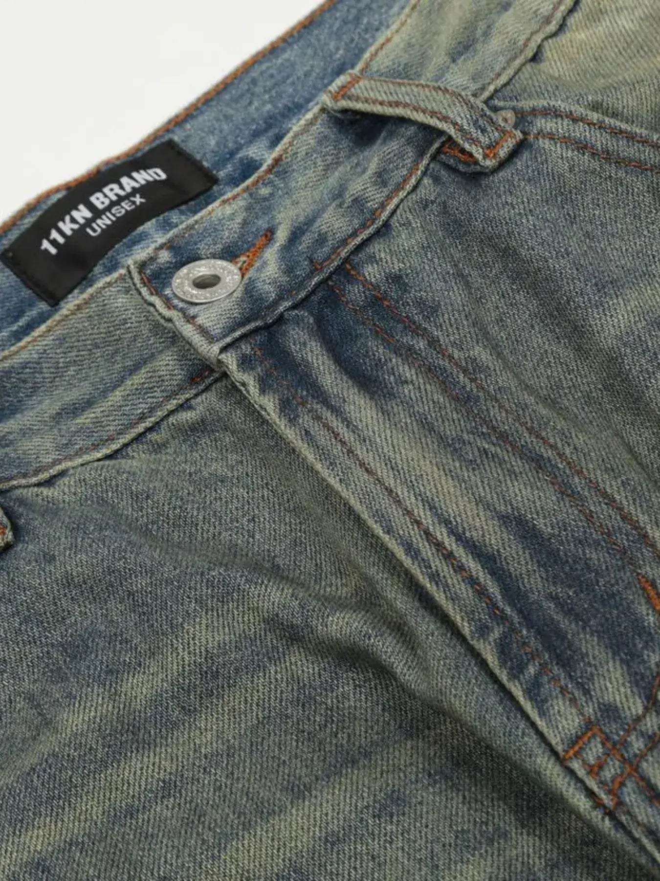 Men's Distressed Slim Bootcut Washed Jeans