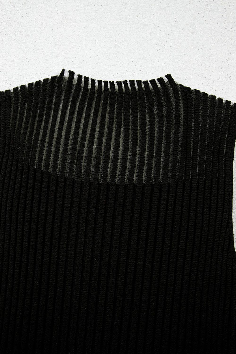 Ribbed Texture Mesh Knit Tank