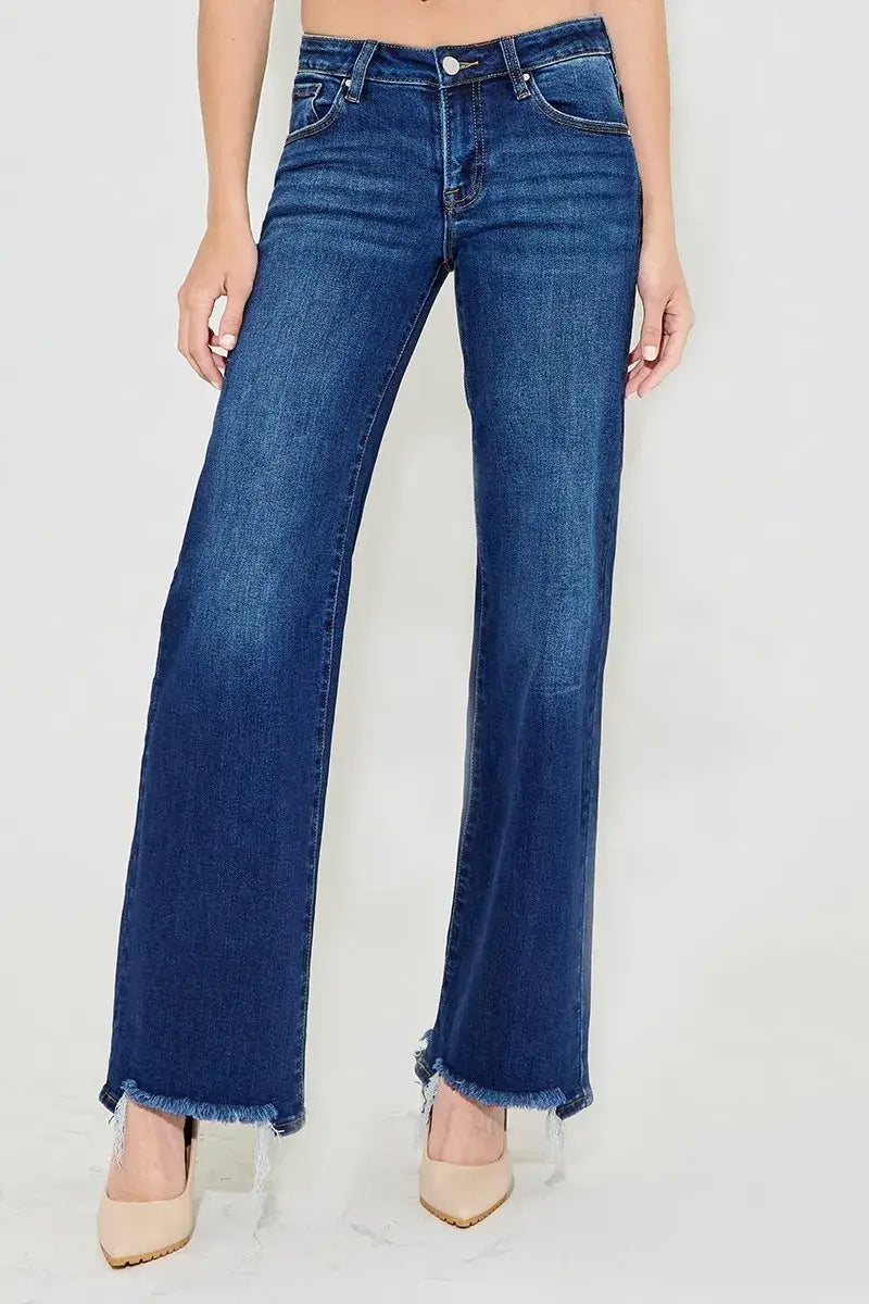 RISEN Full Size Low Rise Wide Leg Jeans Plus Size
