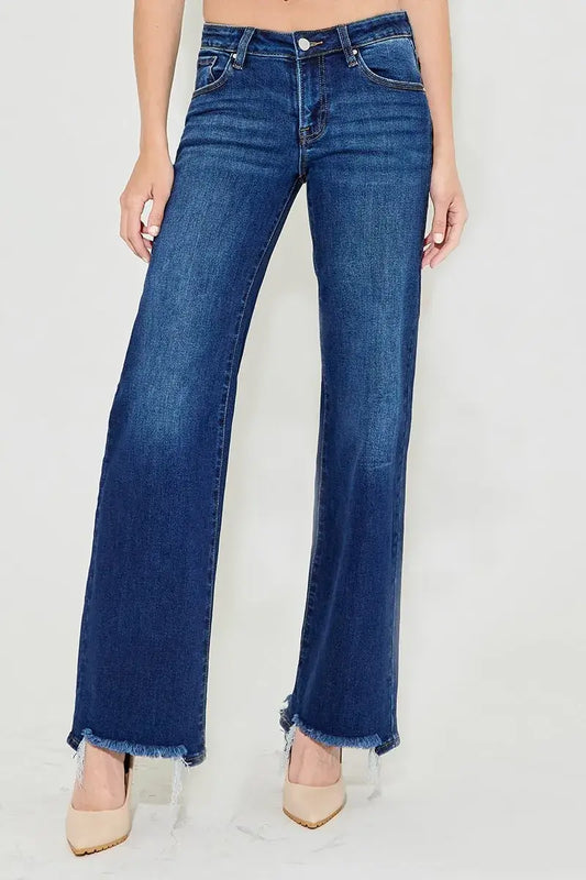 RISEN Full Size Low Rise Wide Leg Jeans Plus Size
