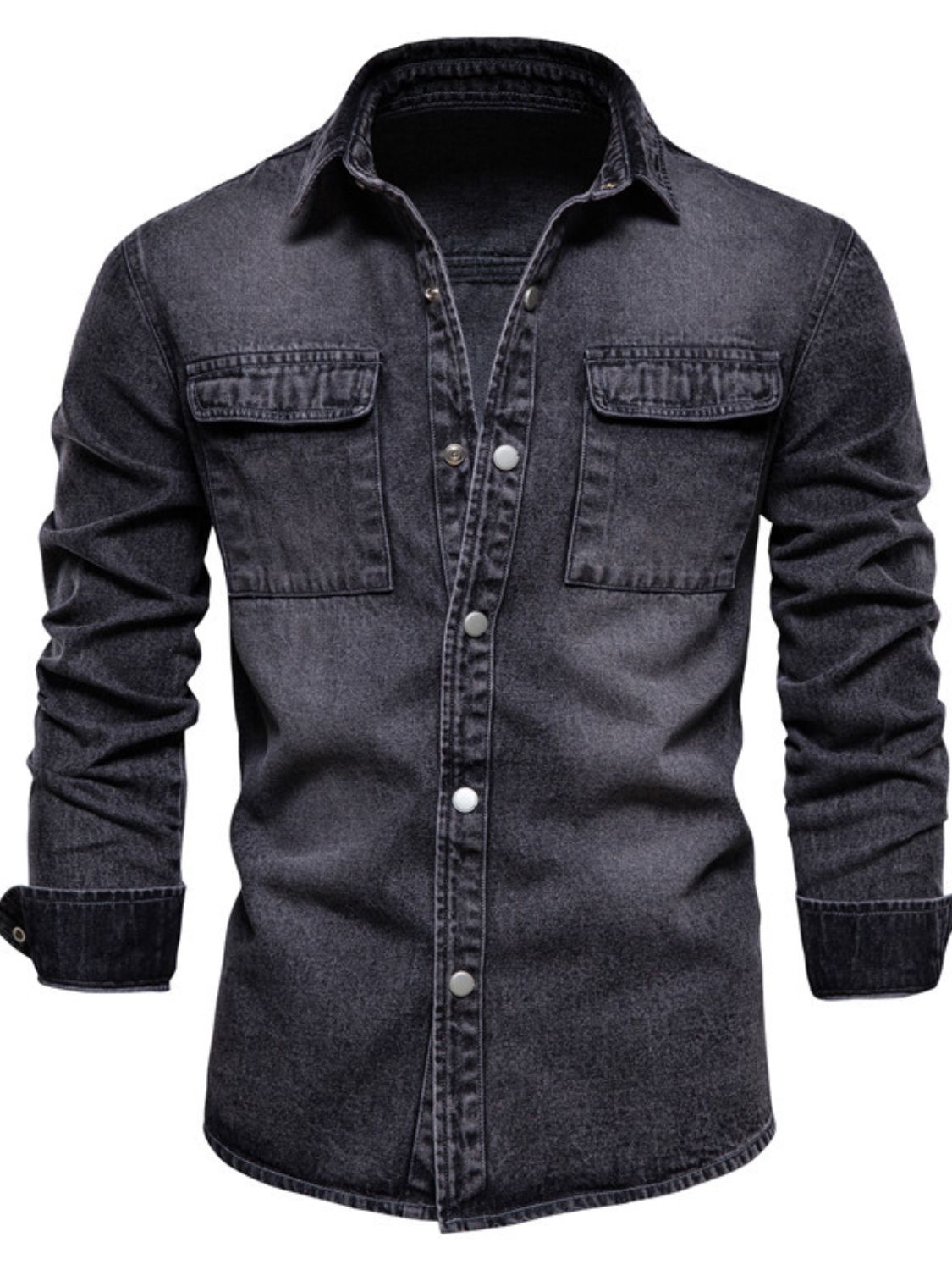 Men's Button Down Chest Pocket Denim Jacket - Clothes For Her Online Store