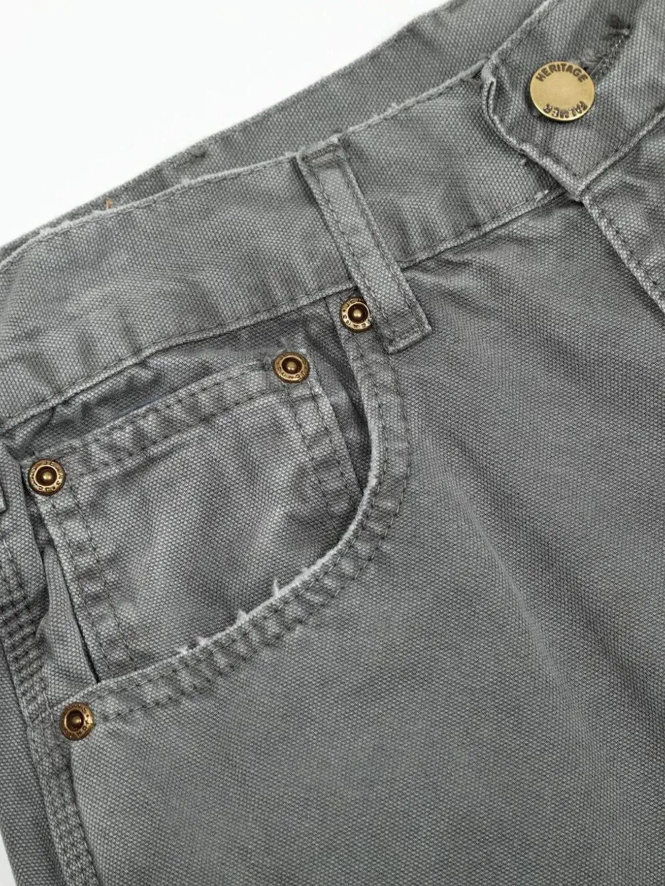Men's Washed Distressed Curved Jeans