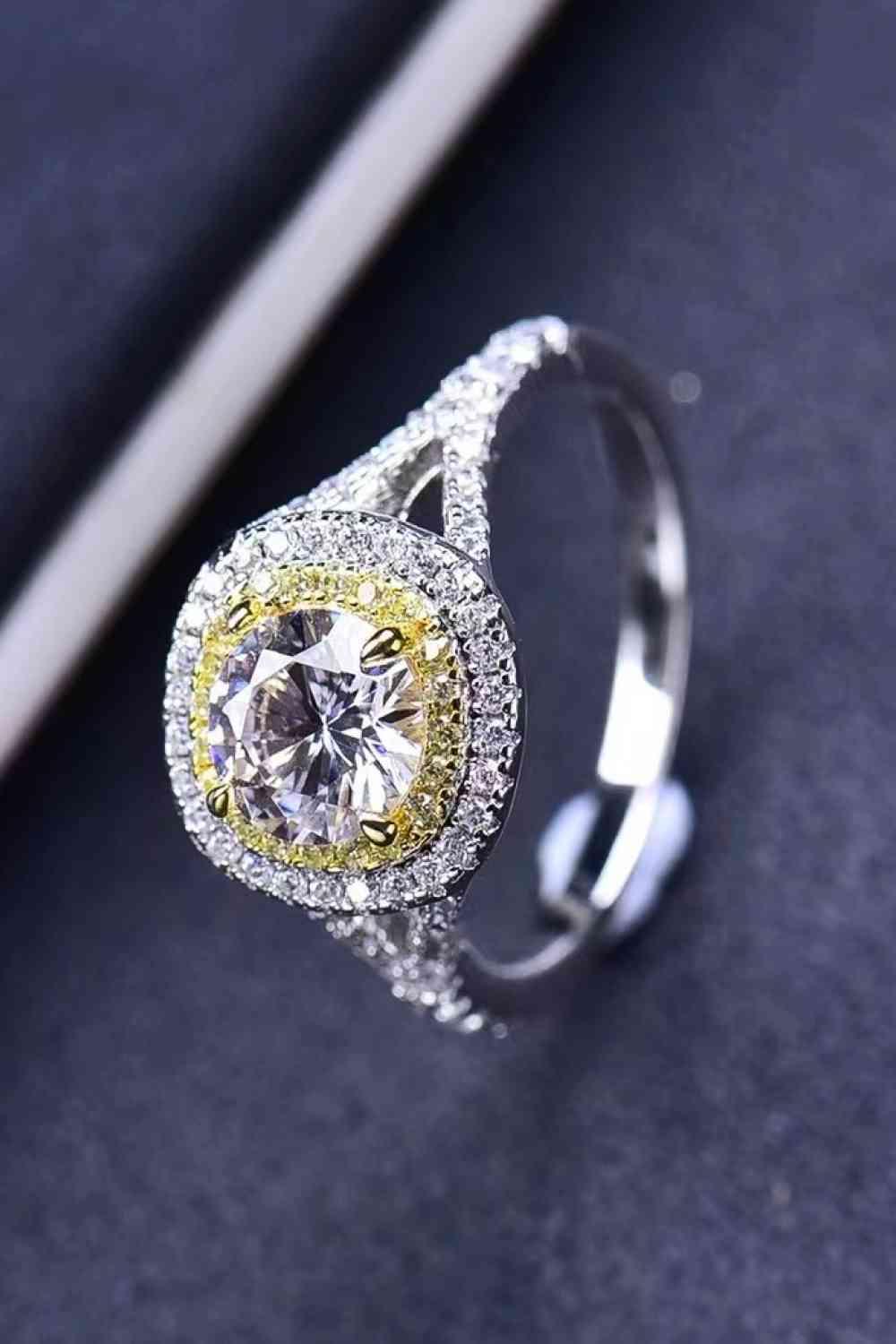 Two-Tone 1 Carat Moissanite Ring - Clothes For Her Online Store