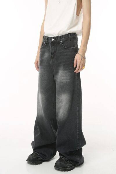 Pocketed Wide Leg Jeans - Clothes For Her Online Store