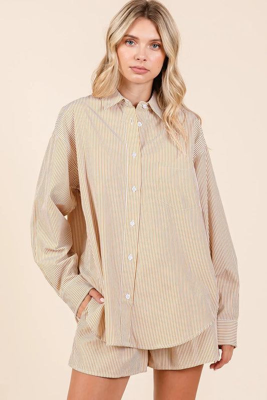 Mittoshop Striped Shirt and Shorts Set - Clothes For Her Online Store