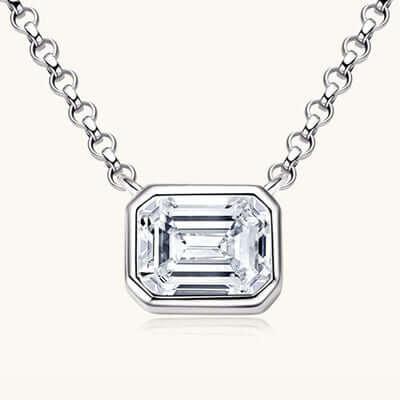 1 Carat Moissanite 925 Sterling Silver Pendant Necklace - Clothes For Her Online Store