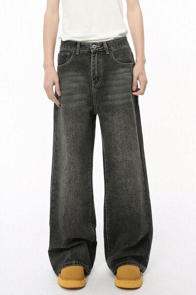 Wide Leg Men's Jeans with Pockets