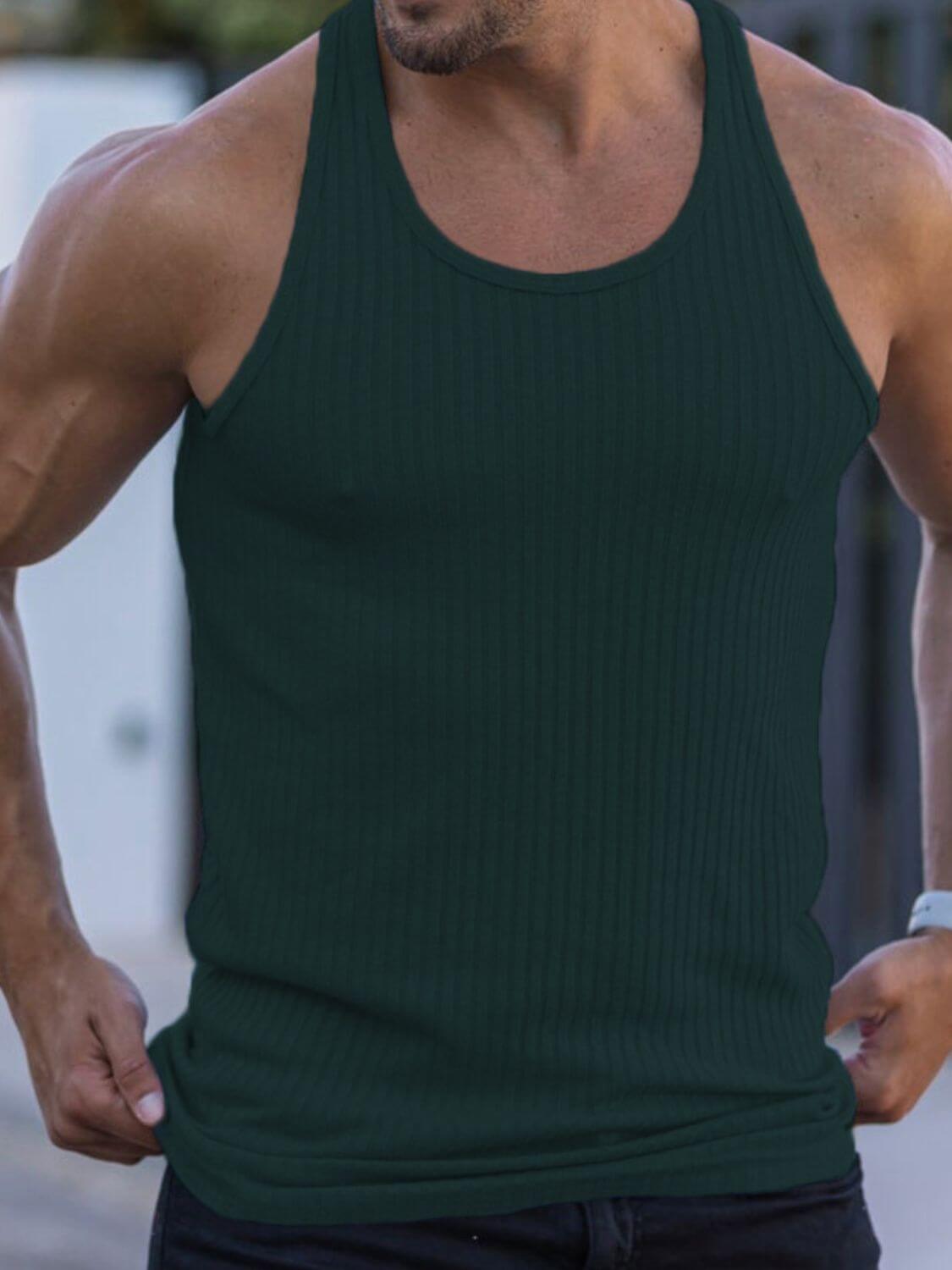 Men's Plus Size Round Neck Tank