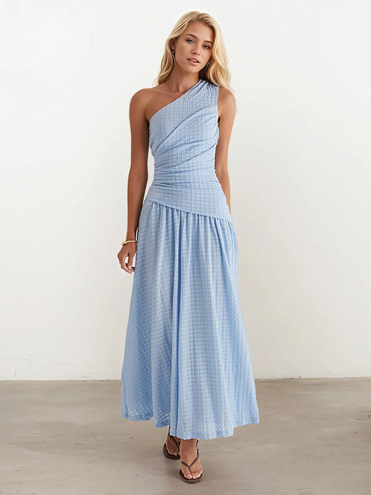 Textured Single Shoulder Dress
