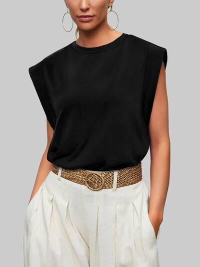 Florira Round Neck Cap Sleeve T-Shirt