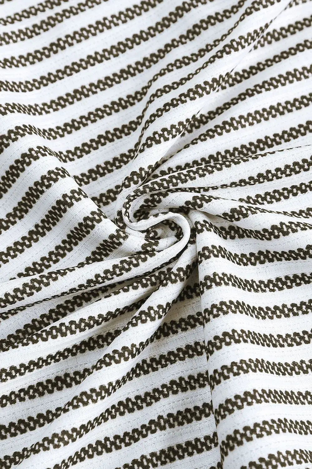 Ruffled Striped Round Neck Blouse