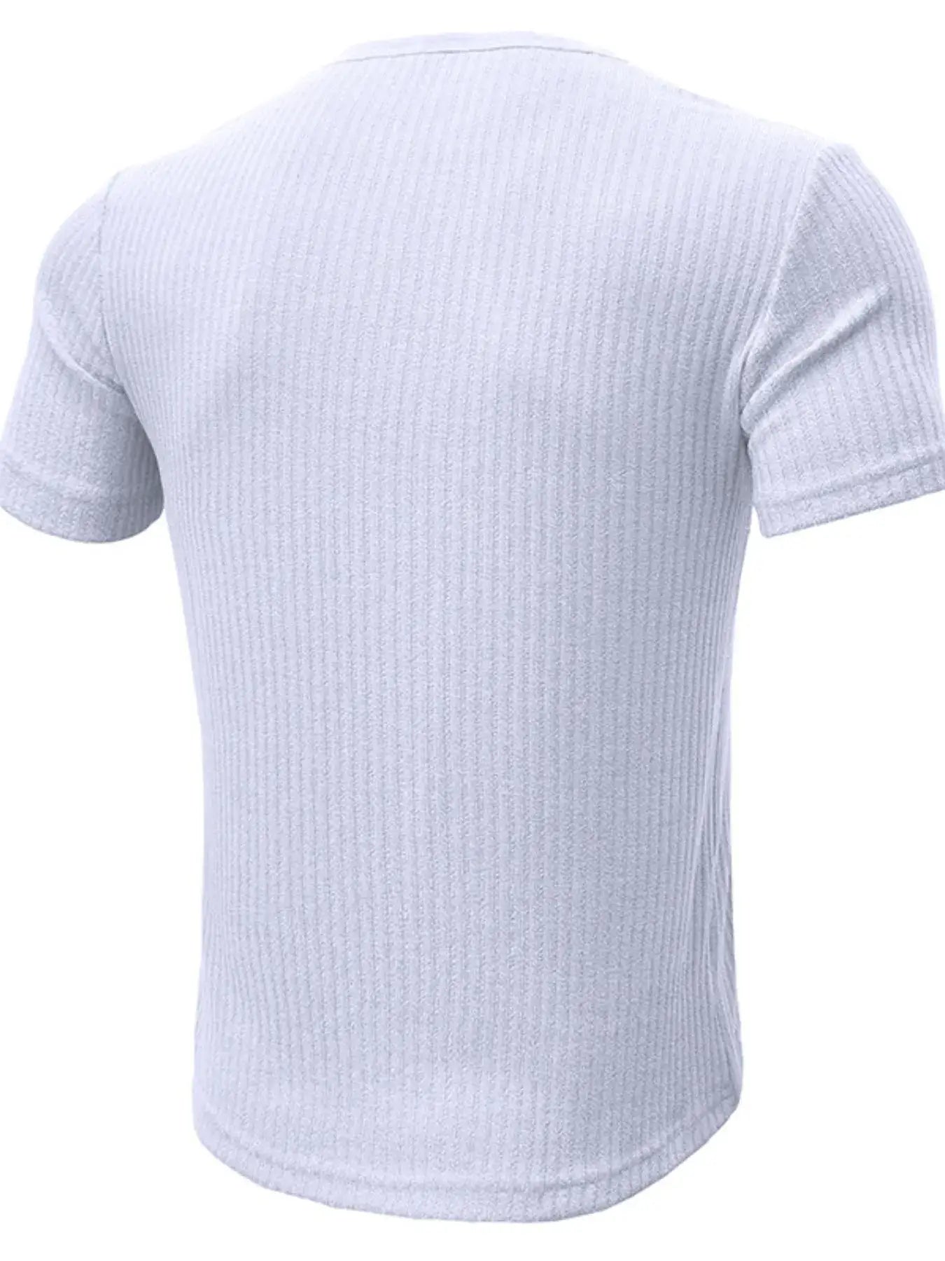 Men's Full Size Slim Fit Ribbed Henley Polo Shirt Plus Size
