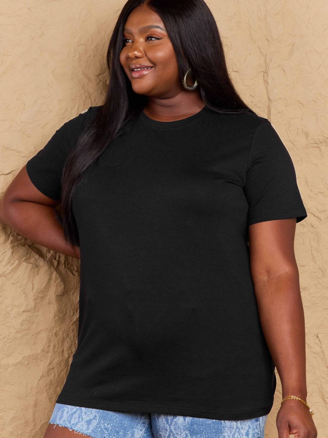 Full Size Round Neck Short Sleeve T-Shirt - Clothes For Her Online Store