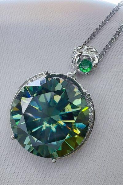 20 Carat Moissanite 925 Sterling Silver Pendant Necklace - Clothes For Her Online Store
