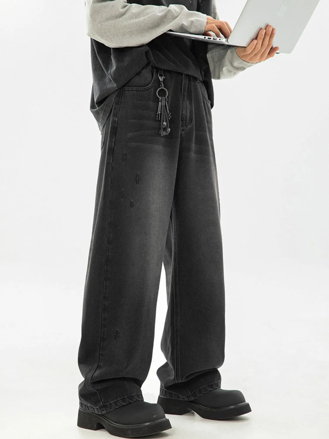 Men's Plus Size Wide Leg Jeans