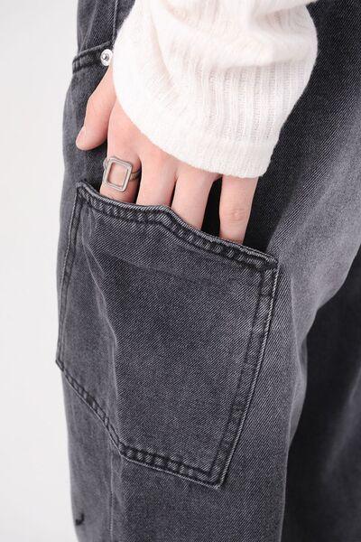 Wide Leg Men's Jeans with Pockets