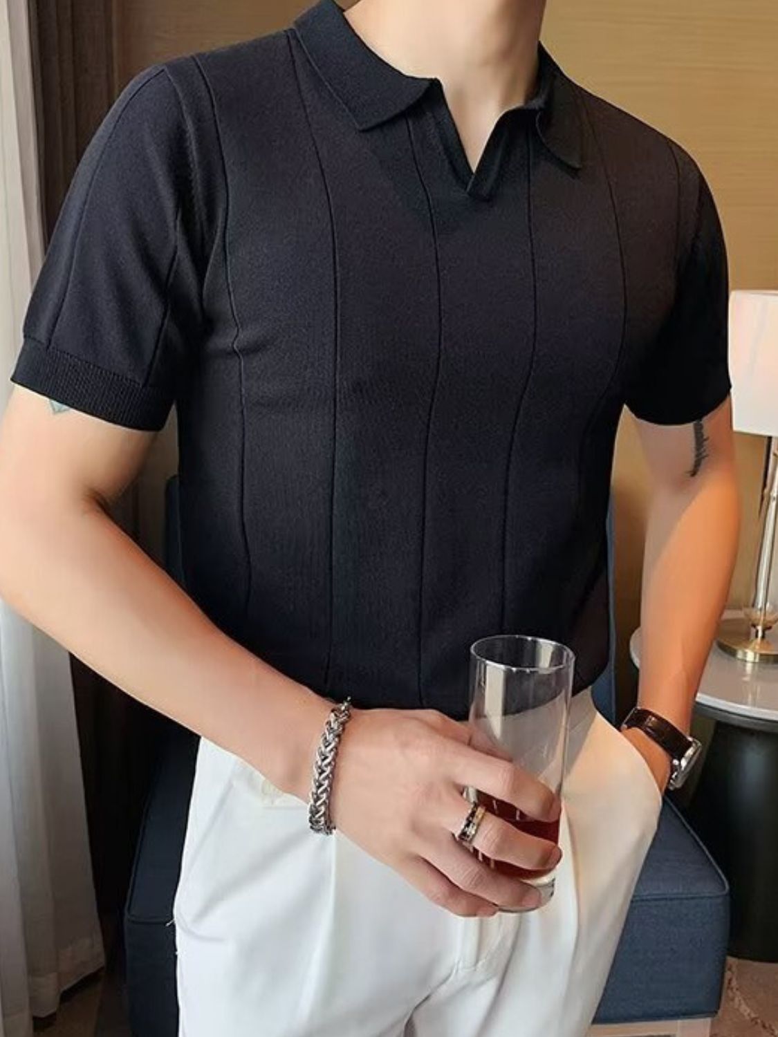 Men's Plus Size Collared Neck Short Sleeve Polo - Clothes For Her Online Store
