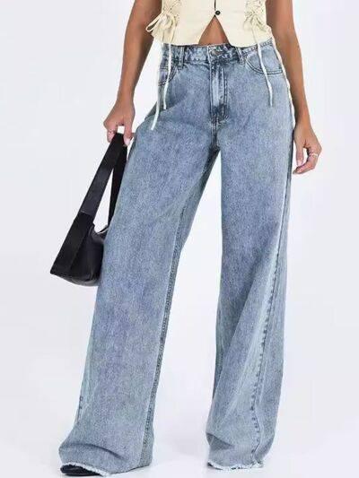 Wide Leg Jeans with Pockets