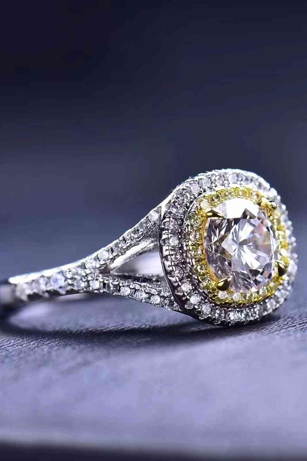 Two-Tone 1 Carat Moissanite Ring - Clothes For Her Online Store