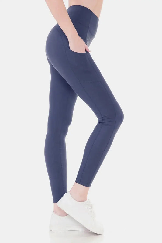 Leggings Depot High Waist Wide Waistband Leggings - Clothes For Her Online Store