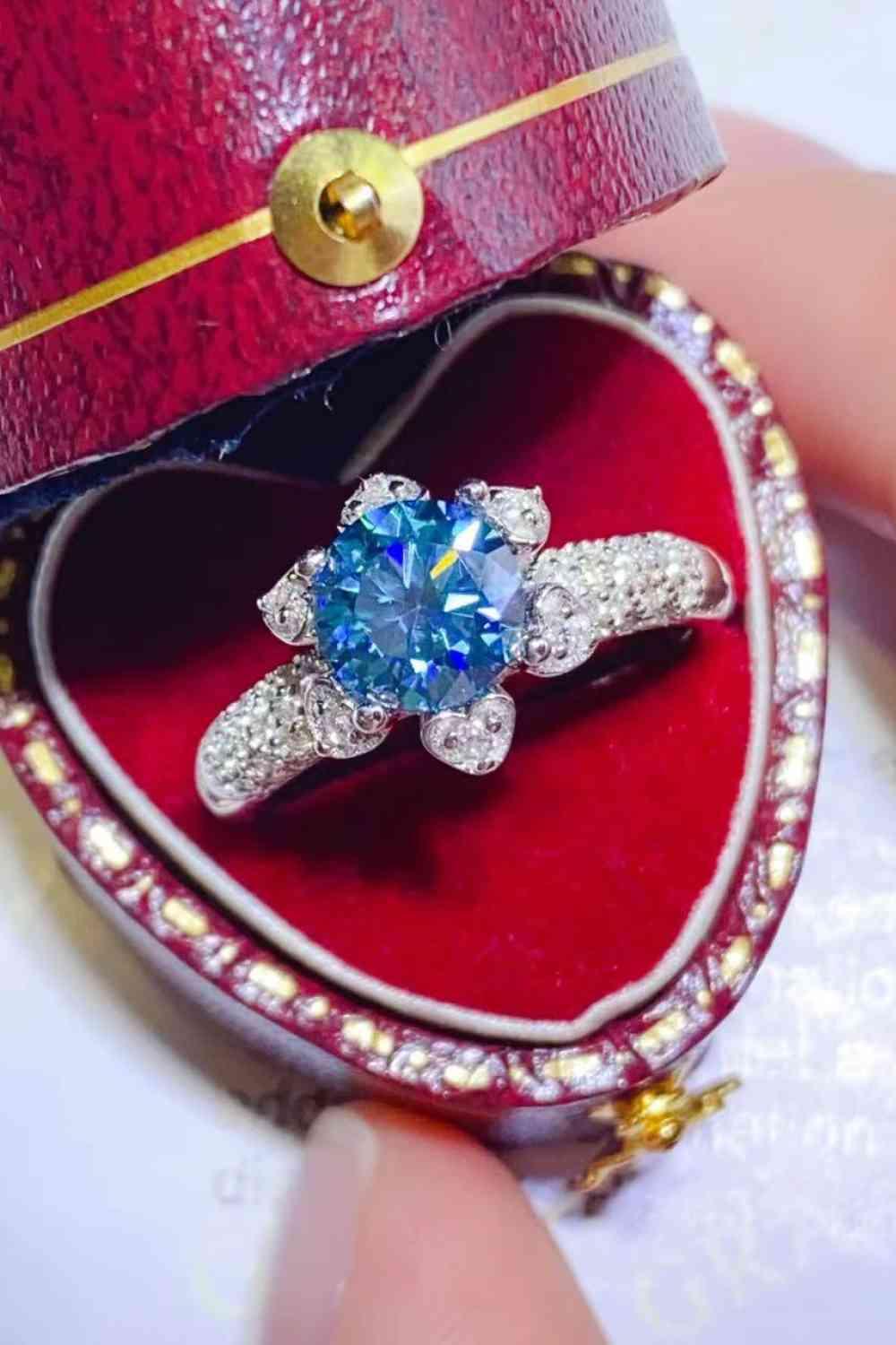 1 Carat Moissanite 925 Sterling Silver Ring - Clothes For Her Online Store