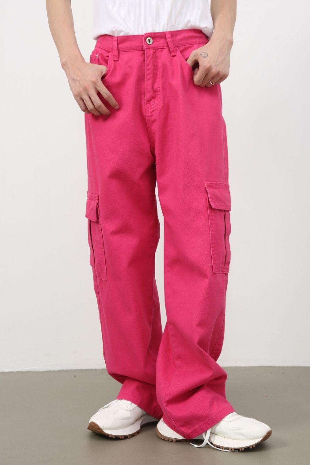 Men's Loose Jeans with Cargo Pockets - Clothes For Her Online Store
