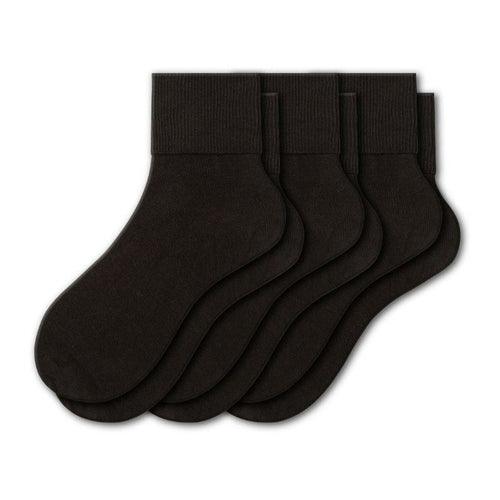 Turn Cuff Organic Cotton Seamless Toe 3 pair Pack | No Toe Seam Socks