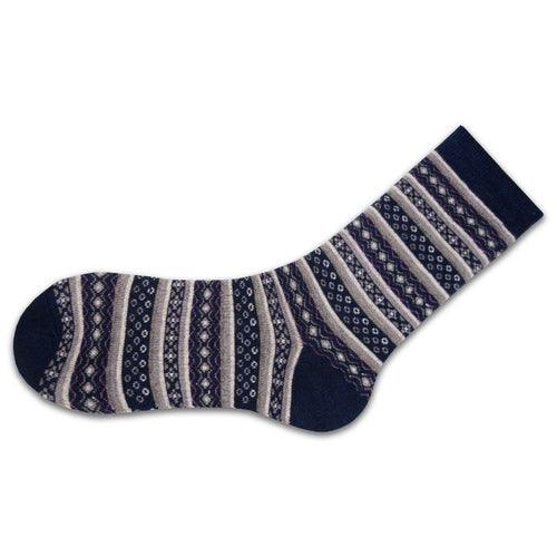 Flower pattern cotton crew (Mid-calf) socks 2-Pair Pack