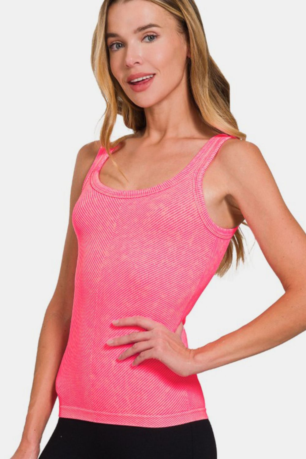 Zenana Ribbed Scoop Neck Tank - Clothes For Her Online Store