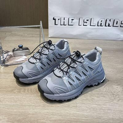 Lace-Up Mesh Platform Athletic Shoes