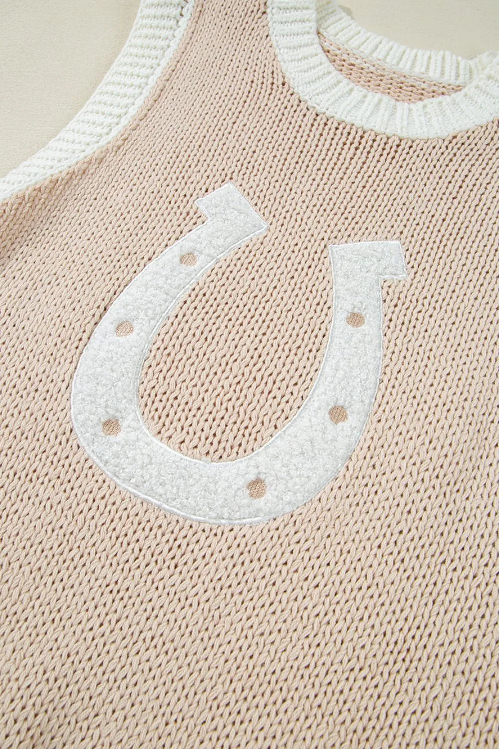 Round Neck Contrast Sweater Vest