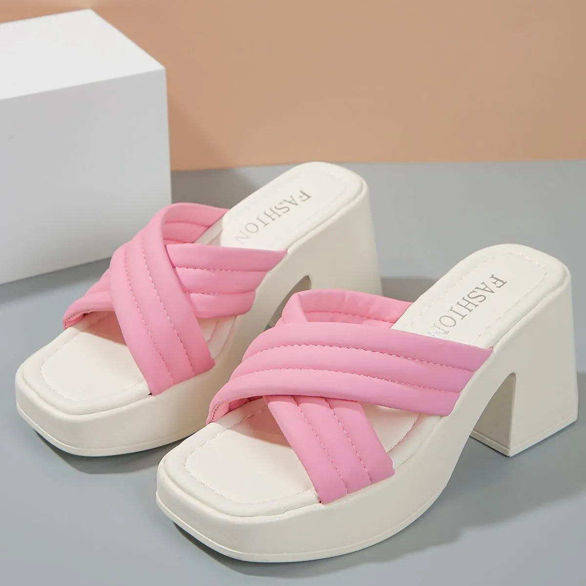 Open Toe Block Heels Sandals