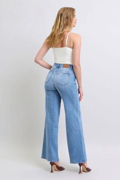 Judy Blue Full Size Wide Leg Jeans with Pockets - Clothes For Her Online Store