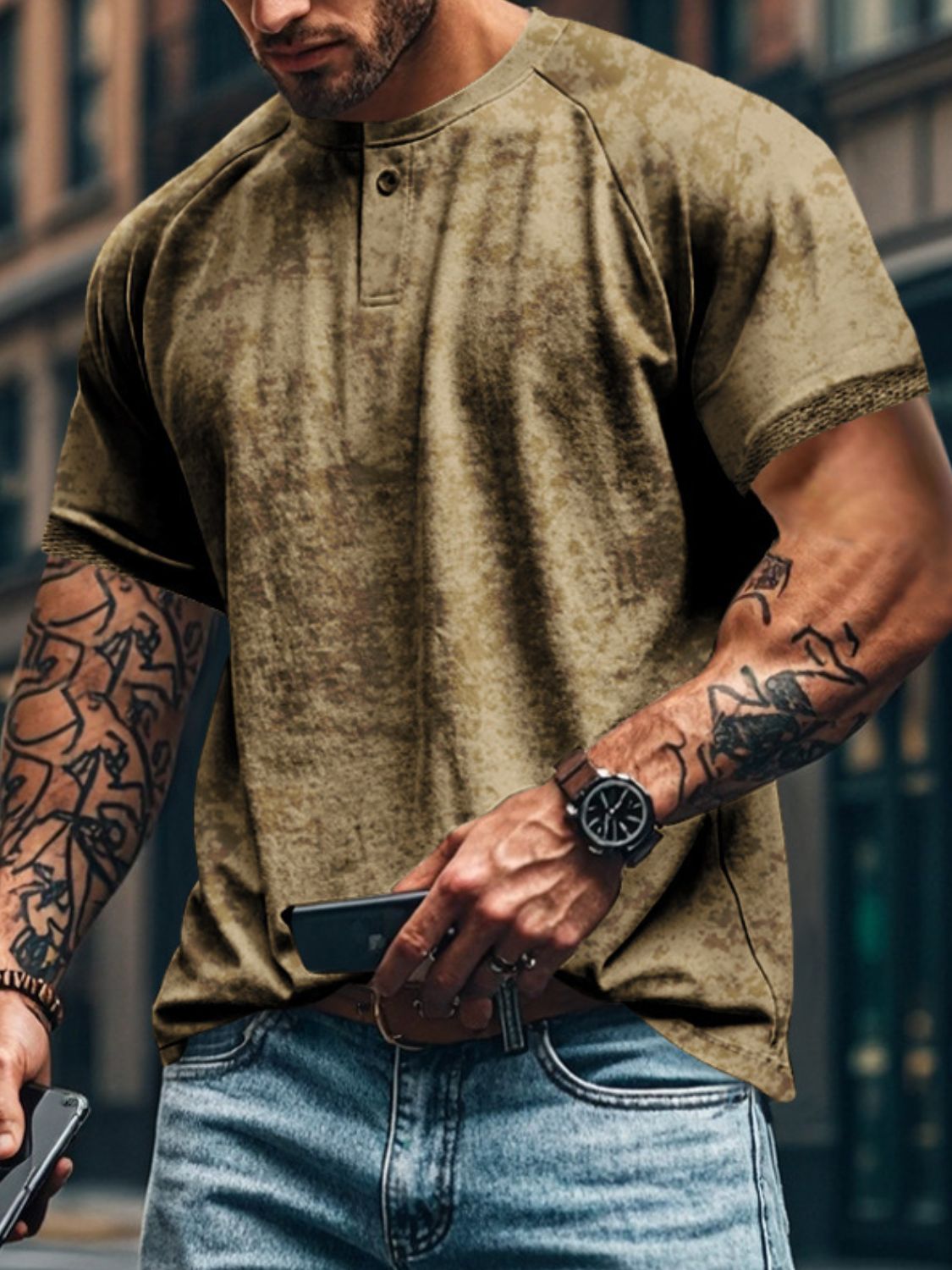 Men's Full Size Round Neck Short Sleeve T-Shirt Plus Size - Clothes For Her Online Store