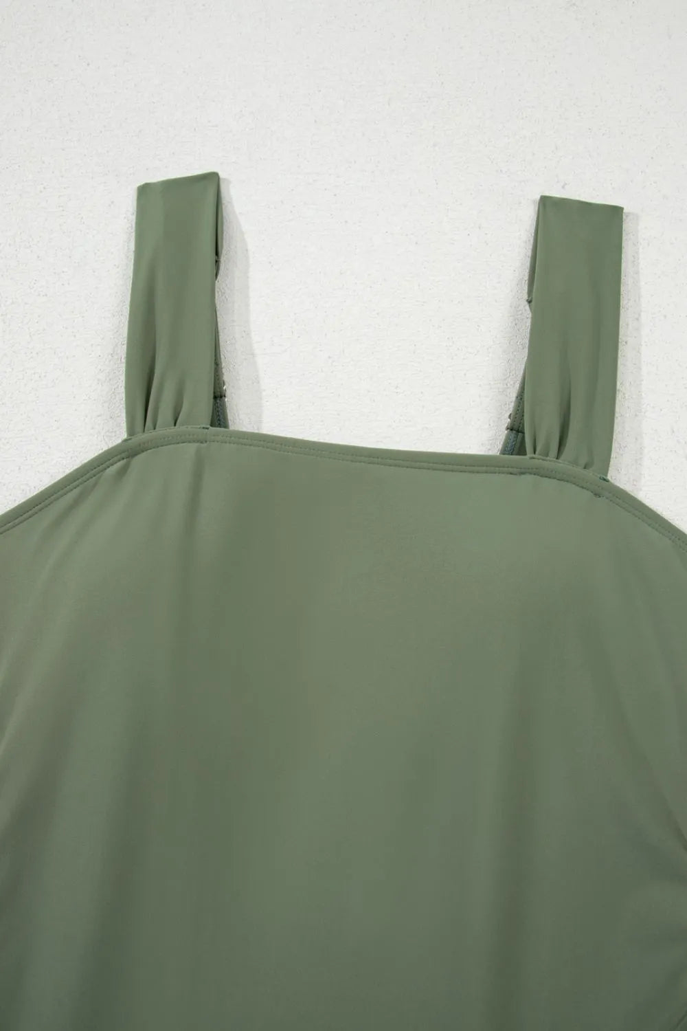 Drawstring Ruched Wide Straps Tankini Set