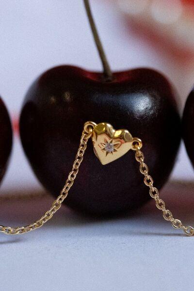 Zircon Heart Pendant Necklace - Clothes For Her Online Store