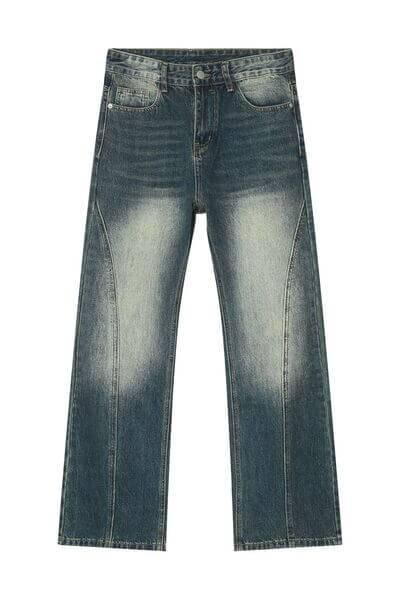 Decorative Seam Jeans with Pockets