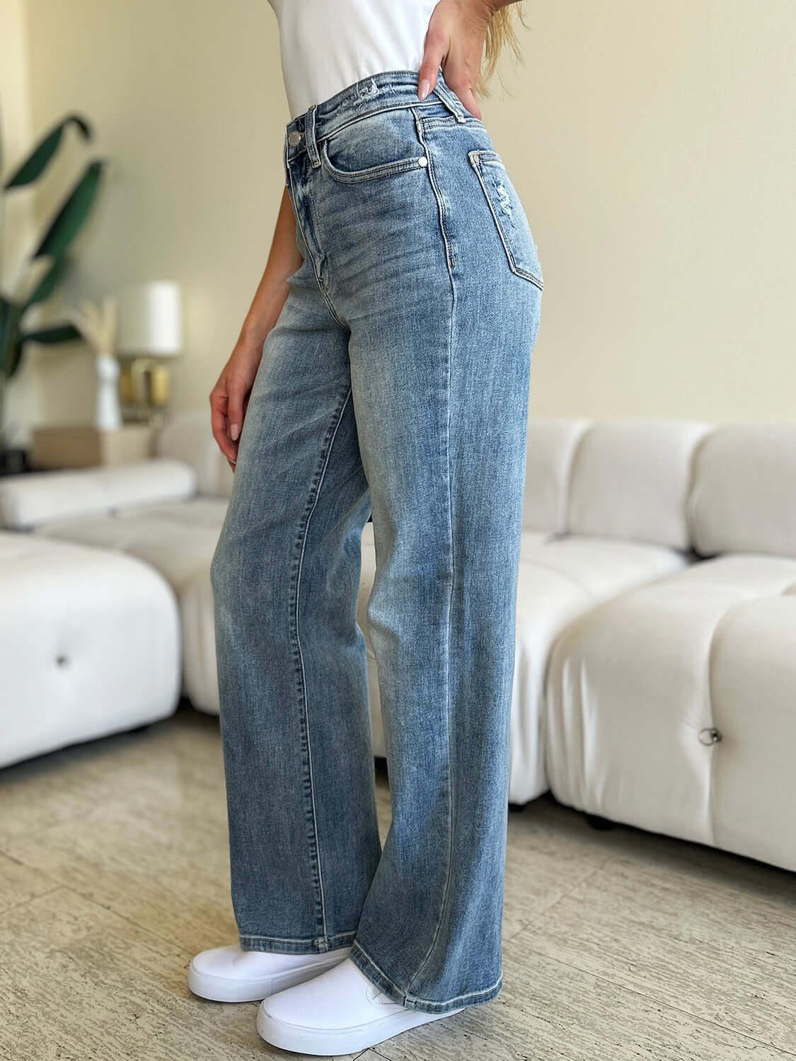 Judy Blue Full Size High Waist Straight Jeans - Clothes For Her Online Store