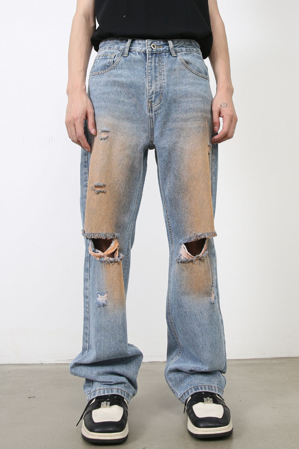 Men's Distressed Jeans with Pockets - Clothes For Her Online Store