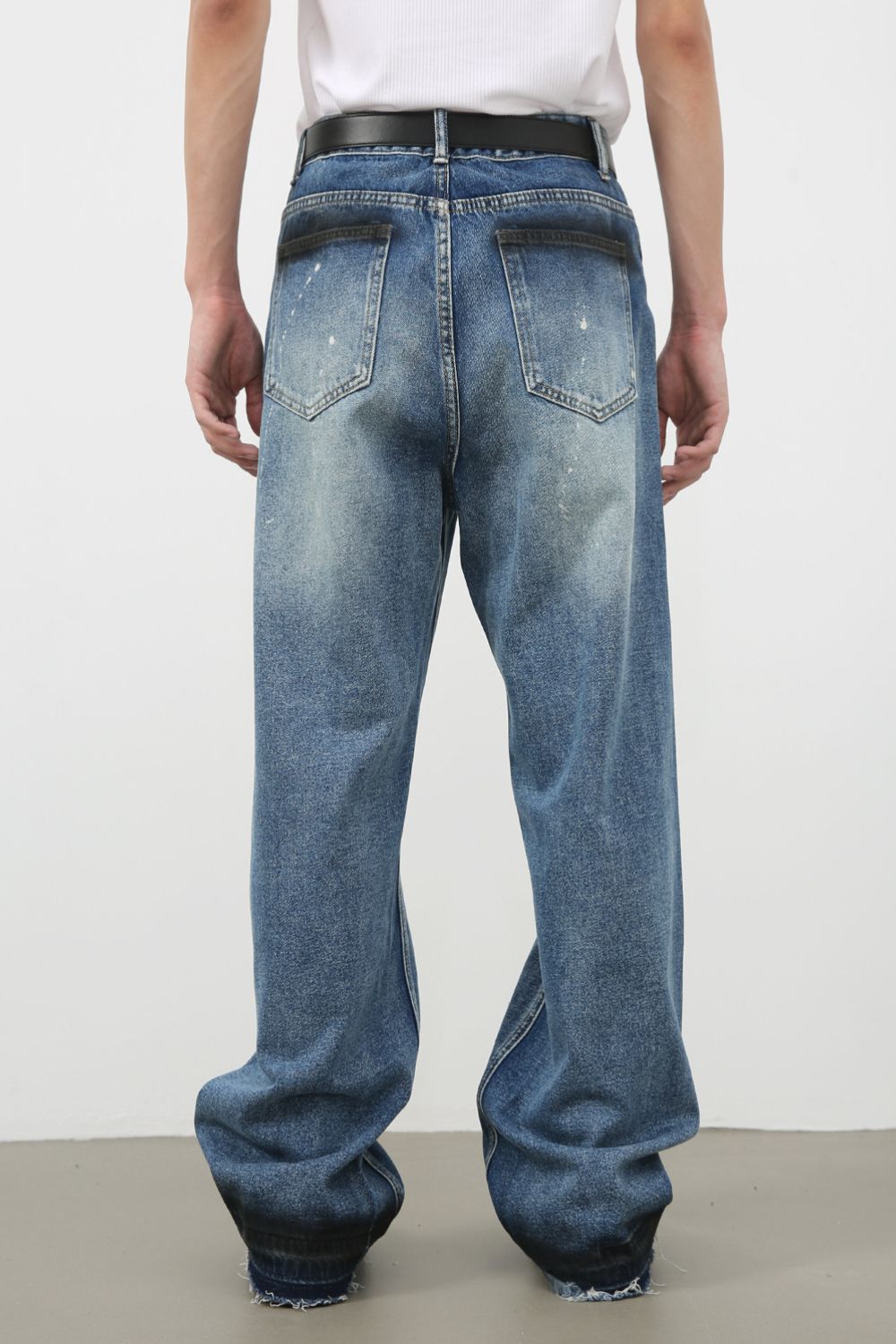 Men's Raw Hem Baggy Jeans - Clothes For Her Online Store