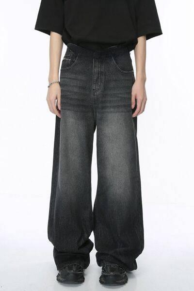 Wide Leg Jeans with Pockets - Clothes For Her Online Store