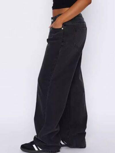 Wide Leg Jeans with Pockets