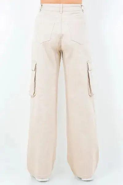 American Bazi Drawstring Wide Leg Cargo Pants - Clothes For Her Online Store