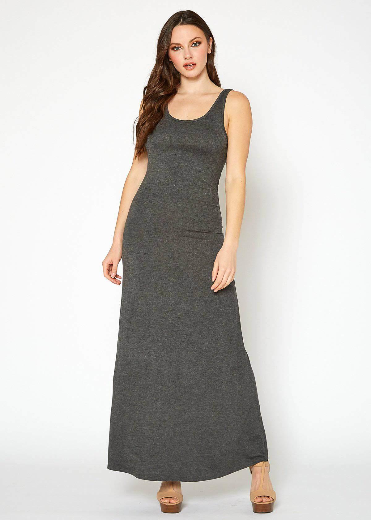 Women's Sleeveless Scoop Neck Maxi Dress