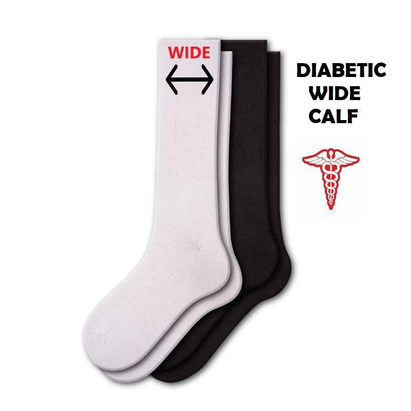 Diabetic Wide-Calf Combed Cotton Men's Socks 2-Pair Pack