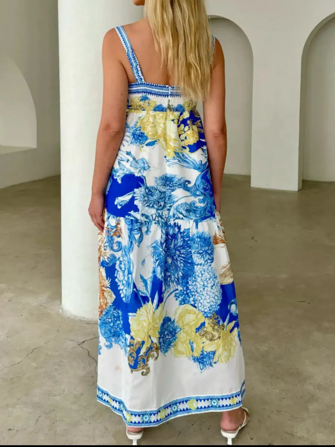 Pocketed Printed Sleeveless Cami Dress