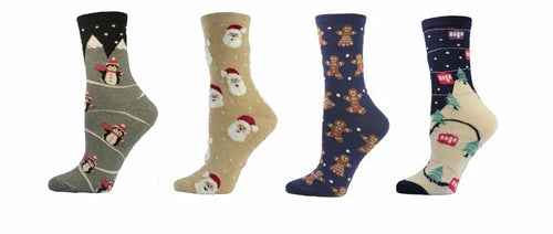 Holiday Theme Novelty Cotton Crew Socks